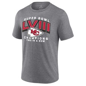 NWT Fanatics Kansas City Chiefs Super Bowl LVIII Champions Two in a Row Tee M